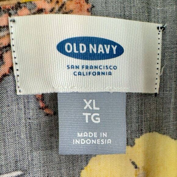 Old Navy Dark Cottage Shift Dress XL Y2K Black Floral Fairy Grunge Flowy - Picture 10 of 13